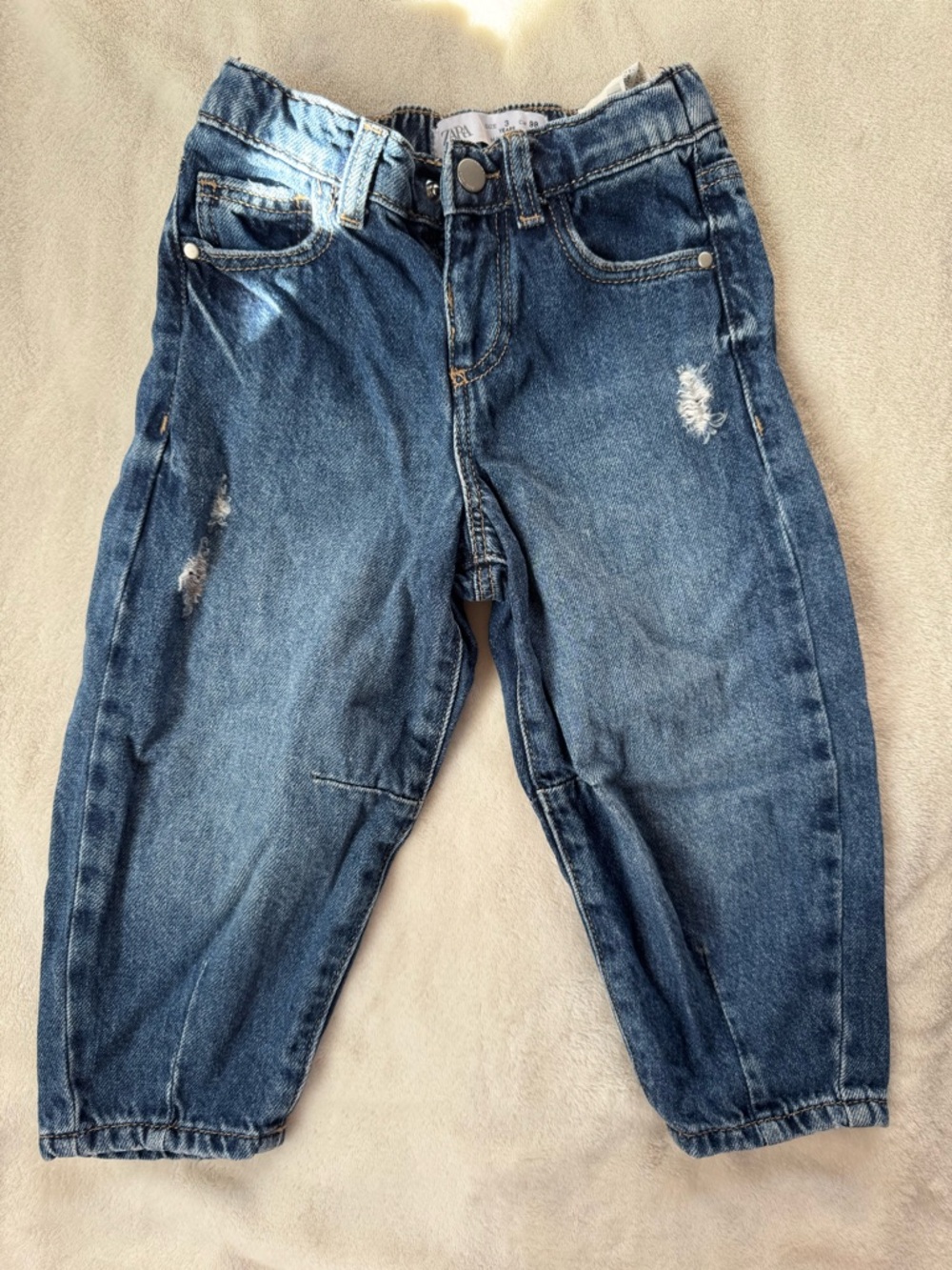 Zara Kids Dark Blue Barrel Jeans
